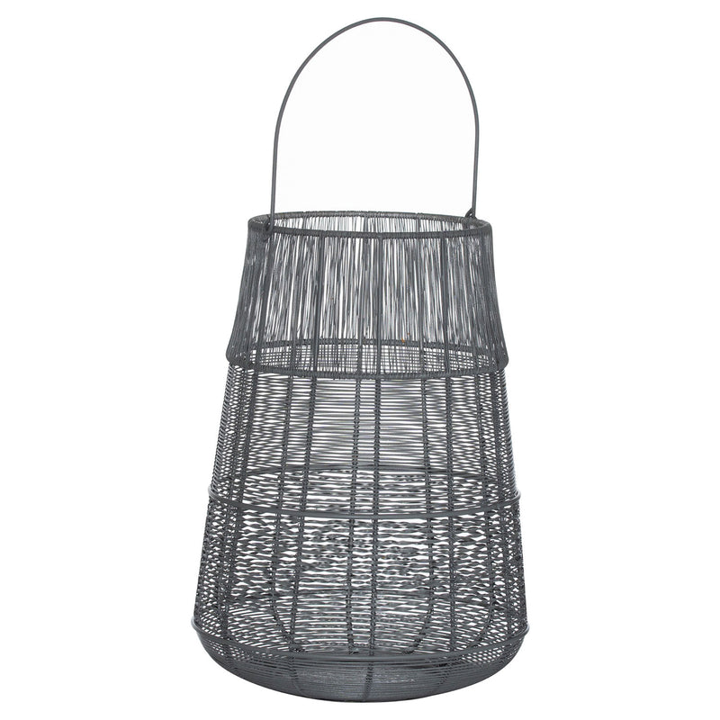 Glowray Grey Conical Wire Lantern by Lavishway | Candle Holders-50677