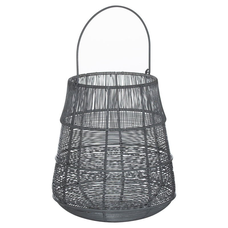 Glowray Grey Conical Wire Lantern by Lavishway | Candle Holders-50676