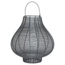 Glowray Silver & Grey Bulbous Wire Lantern by Lavishway | Candle Holders-50749