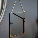 Gold Edged Square Hanging Wall Mirror by Lavishway | Wall Mirrors-50362