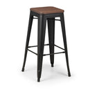 Grafton Solid Elm Wood Seat Bar Stool by Lavishway | Bar Stools-20358