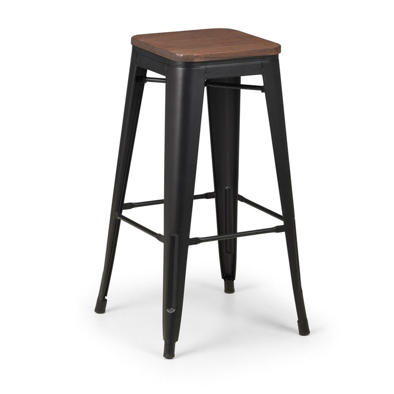 Grafton Solid Elm Wood Seat Bar Stool by Lavishway | Bar Stools-20358