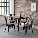 Grafton Solid Elm Wood Square Top Bar Table by Lavishway | Bar Tables-20228