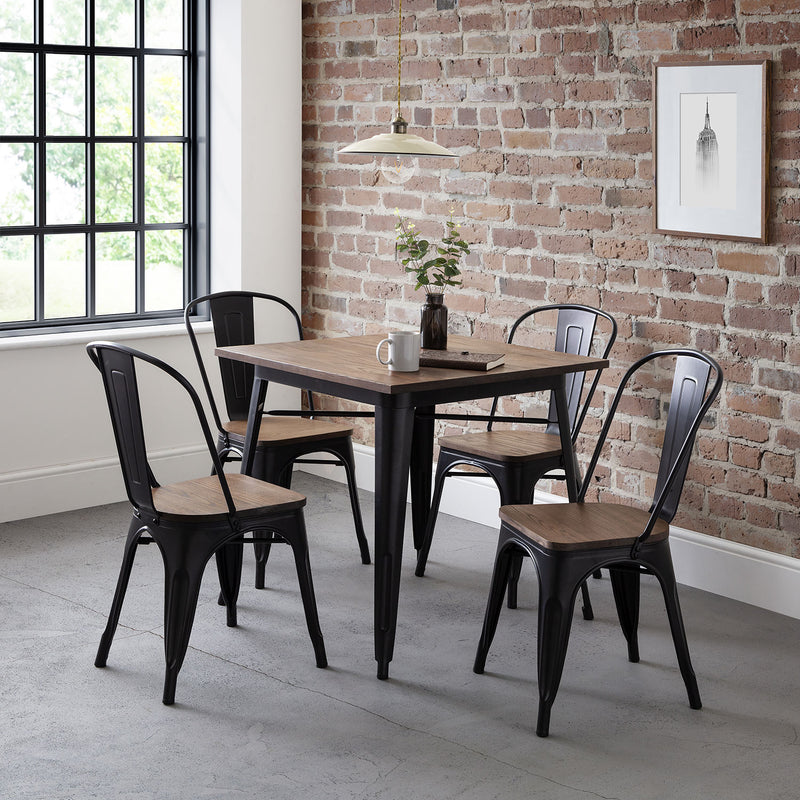 Grafton Solid Elm Wood Square Top Bar Table by Lavishway | Bar Tables-20228