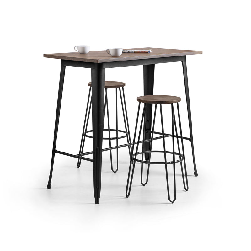 Grafton Solid Elm Wood Top Bar Table by Lavishway | Bar Tables-20351