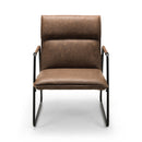Gramercy Brown Leather Accent Chair by Lavishway | Accent Chairs-20226