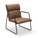 Gramercy Brown Leather Accent Chair by Lavishway | Accent Chairs-20225