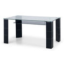 Greenwich Clear Glass Top Black Dining Table by Lavishway | Dining Tables-20220
