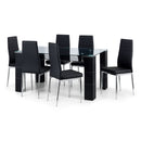 Greenwich Clear Glass Top Black Dining Table by Lavishway | Dining Tables-20221