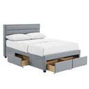 Greenwich Grey Linen Fabric Storage Bed by Lavishway | Ottoman Beds-35558