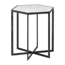 Hexagonal White Marble Top Side Table by Lavishway | Side Tables-51145