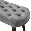 Luxor Upholstered Grey Velvet Bench by Lavishway | Benches & Storage Benches-59680