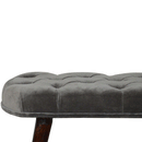 Luxor Upholstered Grey Velvet Bench by Lavishway | Benches & Storage Benches-59678