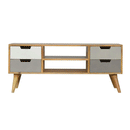 Swindon Grey & White 4 Drawers Media Unit by Lavishway | TV Units Cabinets-59657