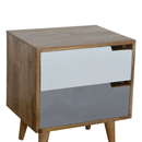 Swindon 2 Drawers Grey Painted Bedside Table by Lavishway | Bedside Tables-59609