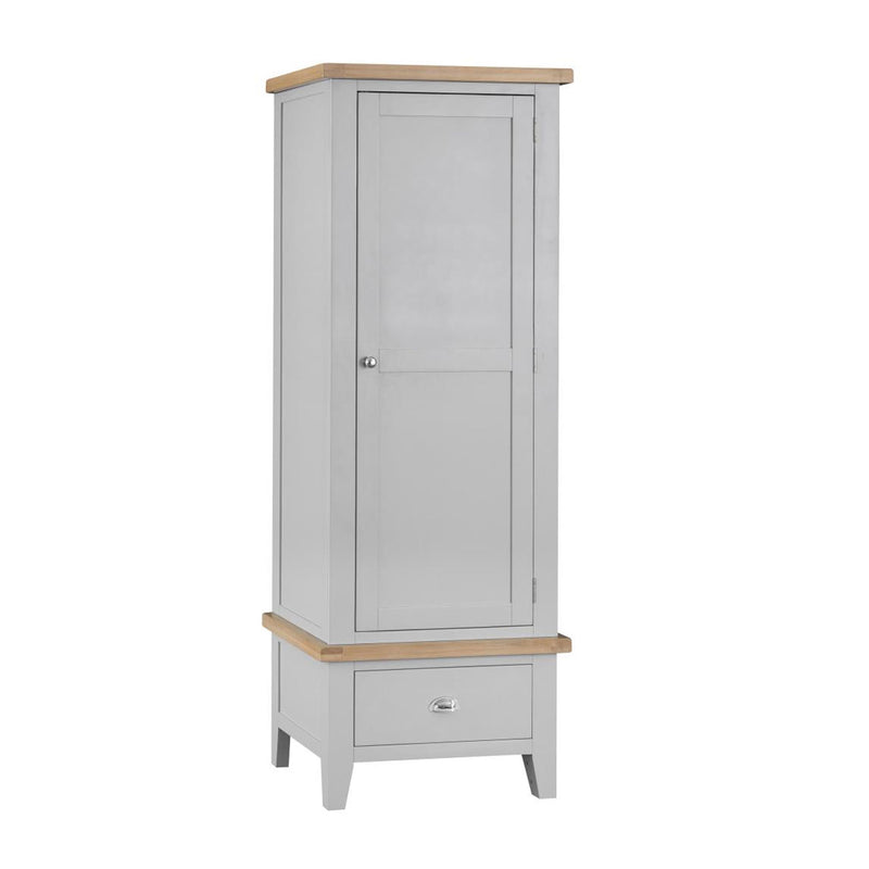 Tattershall Oak Top Single Wardrobe in Grey by Lavishway | Wardrobe-36003