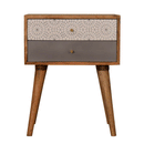 Swindon 2 Drawers Grey Pattern Bedside Table by Lavishway | Bedside Tables-59556