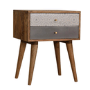 Swindon 2 Drawers Grey Pattern Bedside Table by Lavishway | Bedside Tables-59555