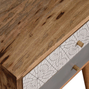 Swindon 2 Drawers Grey Pattern Bedside Table by Lavishway | Bedside Tables-59562