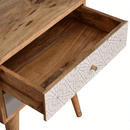 Swindon 2 Drawers Grey Pattern Bedside Table by Lavishway | Bedside Tables-59561