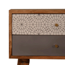 Swindon 2 Drawers Grey Pattern Bedside Table by Lavishway | Bedside Tables-59560