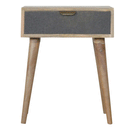 Swindon Grey Tweed Bedside Table by Lavishway | Bedside Tables-59540