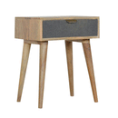 Swindon Grey Tweed Bedside Table by Lavishway | Bedside Tables-59539