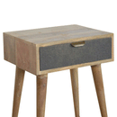 Swindon Grey Tweed Bedside Table by Lavishway | Bedside Tables-59546