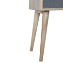 Swindon Grey Tweed Bedside Table by Lavishway | Bedside Tables-59544