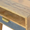 Swindon Grey Tweed Open Slot Bedside Table by Lavishway | Bedside Tables-59536