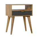 Swindon Grey Tweed Open Slot Bedside Table by Lavishway | Bedside Tables-59531