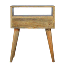 Swindon Grey Tweed Open Slot Bedside Table by Lavishway | Bedside Tables-59533