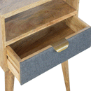 Swindon Grey Tweed Open Slot Bedside Table by Lavishway | Bedside Tables-59537