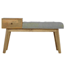 Swindon 1 Drawer Grey Tweed Bench by Lavishway | Benches & Storage Benches-59523