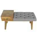 Swindon 1 Drawer Grey Tweed Bench by Lavishway | Benches & Storage Benches-59525