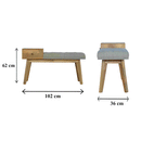 Swindon 1 Drawer Grey Tweed Bench by Lavishway | Benches & Storage Benches-59526