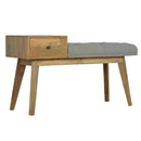 Swindon 1 Drawer Grey Tweed Bench by Lavishway | Benches & Storage Benches-59524