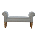 Swindon Solid Wood Grey Tweed Bench by Lavishway | Benches & Storage Benches-59517
