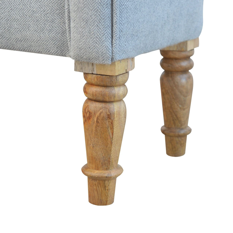 Swindon Solid Wood Grey Tweed Bench by Lavishway | Benches & Storage Benches-59521