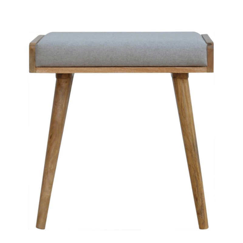 Swindon Tray Style Grey Tweed Footstool by Lavishway | Footstool-59510