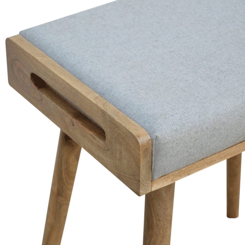 Swindon Tray Style Grey Tweed Footstool by Lavishway | Footstool-59514