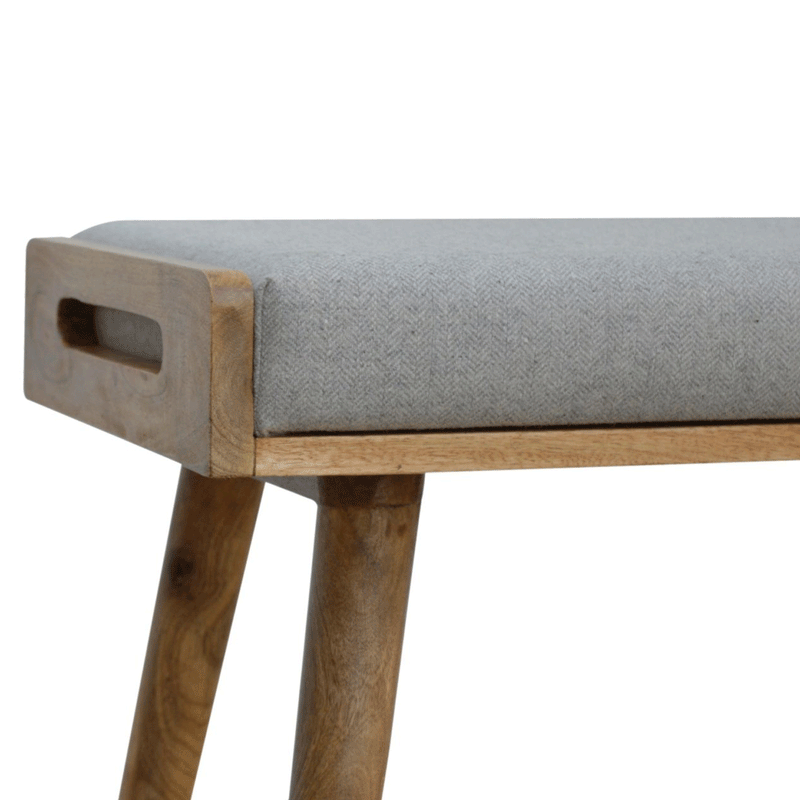 Swindon Tray Style Grey Tweed Footstool by Lavishway | Footstool-59515