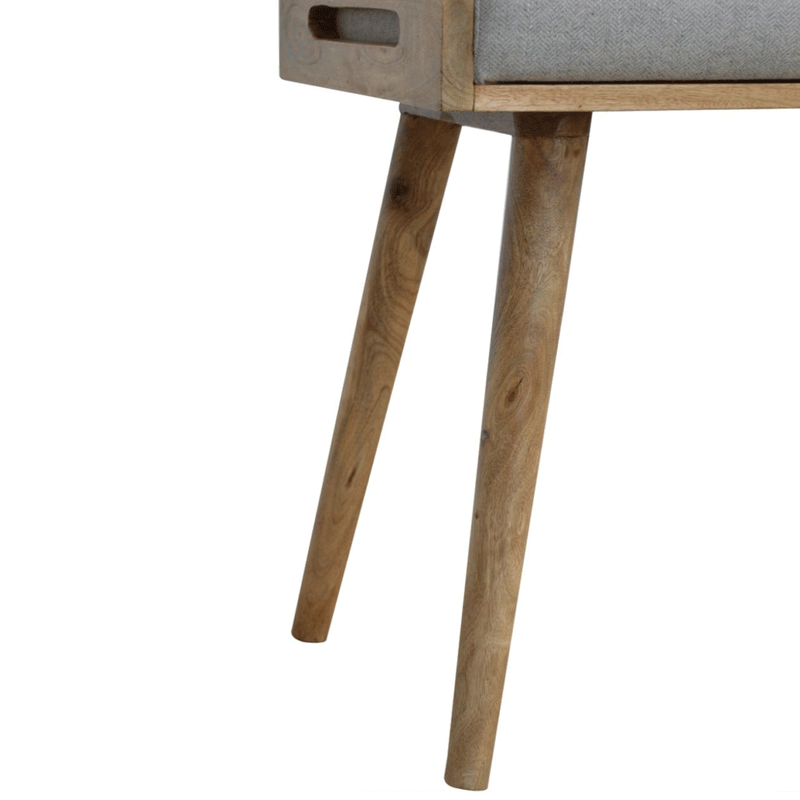 Swindon Tray Style Grey Tweed Footstool by Lavishway | Footstool-59511