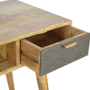 Swindon Upholstered Grey Tweed Writing Desk by Lavishway | Reclaimed Wood Desks-59506