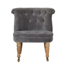 Swindon Grey Velvet Accent Chair by Lavishway | Accent Chairs-59494