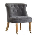 Swindon Grey Velvet Accent Chair by Lavishway | Accent Chairs-59493