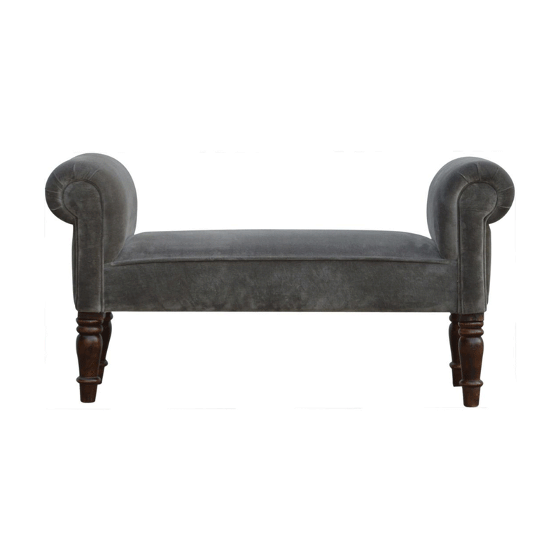 Swindon Upholstered Grey Velvet Bench by Lavishway | Benches & Storage Benches-59489