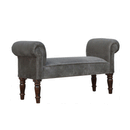 Swindon Upholstered Grey Velvet Bench by Lavishway | Benches & Storage Benches-59488
