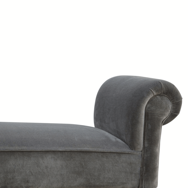 Swindon Upholstered Grey Velvet Bench by Lavishway | Benches & Storage Benches-59491