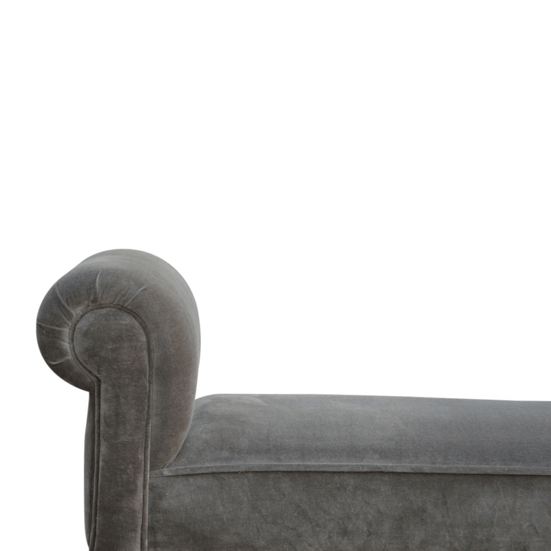 Swindon Upholstered Grey Velvet Bench by Lavishway | Benches & Storage Benches-59492
